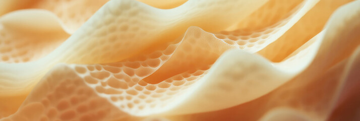 Poster - Light yellow cone wafer showcases intricate textured surface with fine triangles