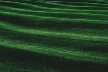 Poster - Lush green fairway with subtle ripples and closely mown grass on a dark background