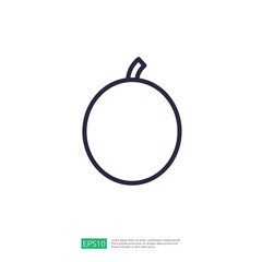Poster - Minimalist Outline Icon Of An Orange Fruit With Simple Design Elements
