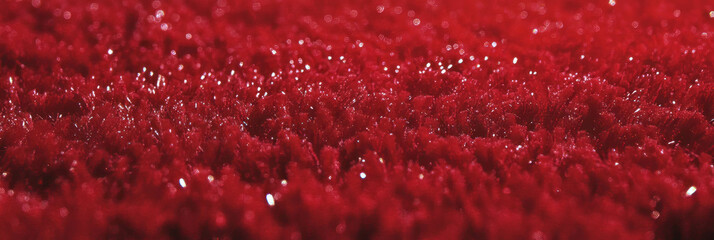 Poster - Texture of a maroon saxony carpet featuring a thick cut pile with a subtle sheen