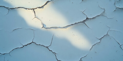 Poster - Textured matte silver wall with cracked plaster in subtle grey tones