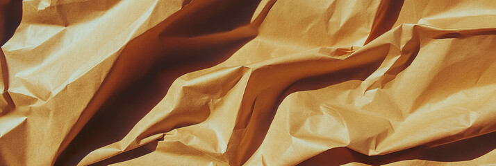 Poster - Medium brown paper bag texture with subtle wrinkles and folds enhanced for visual impact
