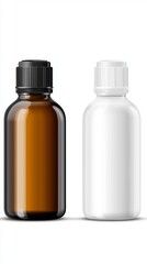 Poster - Presenting a stylish arrangement of black, white, and amber bottles that highlights modern design sensibilities