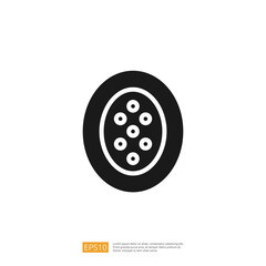 Poster - Fruit Slice Illustration In Black And White Style With Seeds Inside The Slice Of Fruit Illustrative Design For Graphic And Web Design Project For Healthy Eating Visual