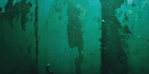 Poster - Moss green wall texture with stained surface and grunge details in urban setting