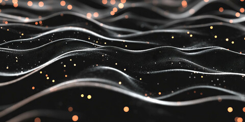 Poster - Mottled black and white texture with scattered highlights against a dark background