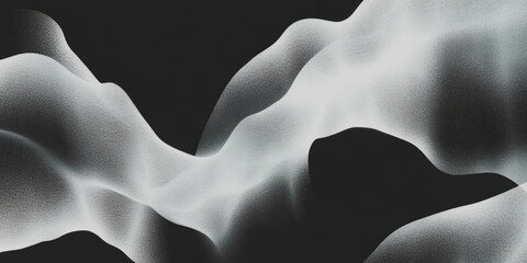 Aufkleber - Mottled black and white texture with overlapping shapes and soft lighting on a dark background