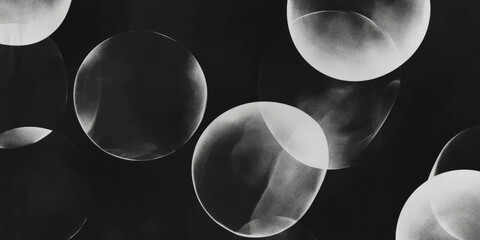 Aufkleber - Mottled black and white texture featuring overlapping circles with dark shadows
