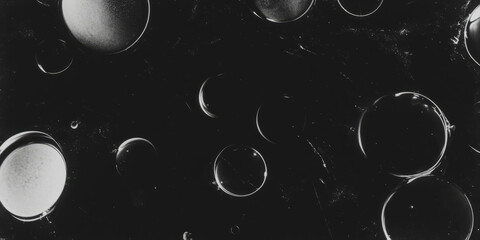 Poster - Mottled texture with overlapping circles and shadows on a dark background