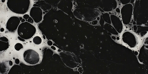 Poster - Mottled black and white texture with speckled areas and soft lighting displayed on a dark background