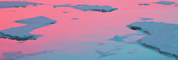 Poster - Soft hues merge in mottled blue and pink with dark shadows and textured patches