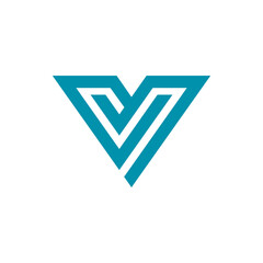 Abstract Letter V Logo design vector template on white background