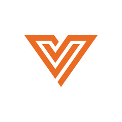 Abstract Letter V Logo design vector template on white background