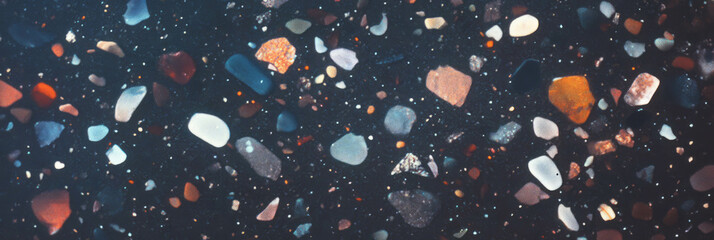 Poster - Mottled brown and gray texture with speckled stones and even distribution against dark background