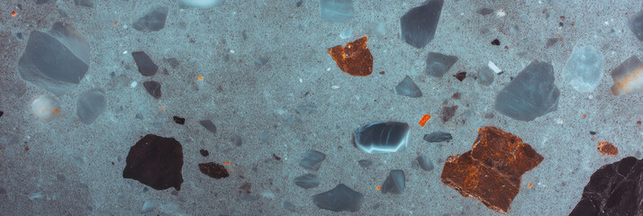 Poster - Mottled brown and gray textured surface with speckled details and varied stone pieces