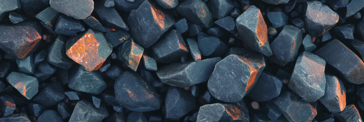 Poster - Mottled gray and black texture with concentrated highlights on rocky surface