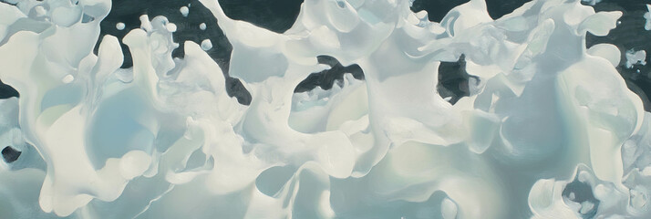 Poster - Mottled gray and white texture with scattered density and deep shadows in a unique display
