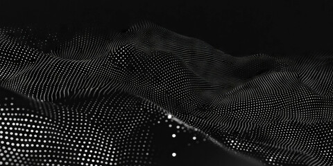 Poster - Mottled grayscale texture with fine dots in uneven distribution against a black background