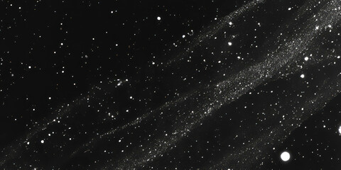 Poster - Mottled grayscale texture with scattered stars against a black background showcases celestial beauty