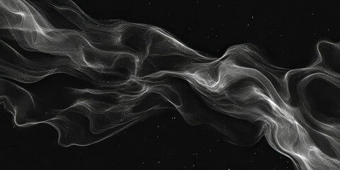 Poster - Mottled grayscale texture with fine lines against a black background creating a flowing effect