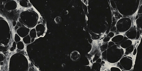 Poster - Mottled grayscale texture with irregular patches on a black background