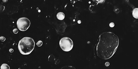 Poster - Mottled grayscale texture with scattered patches against a black background