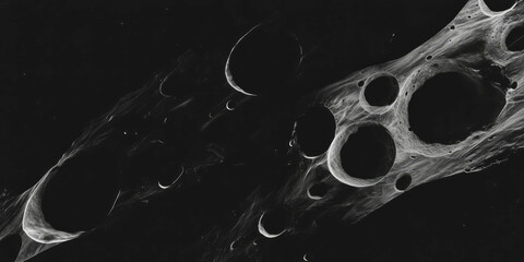 Poster - Mottled grayscale texture with sharp points and deep shadows on a black background