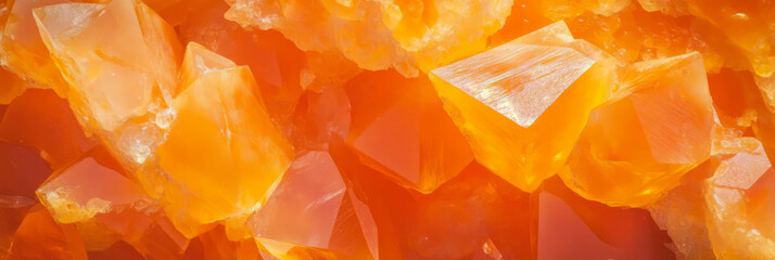 Poster - Mottled orange and yellow crystals with sharp edges and bright highlights in close-up view