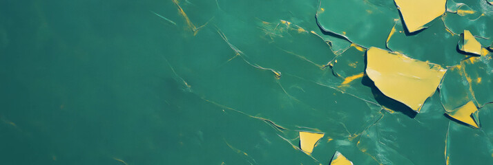 Aufkleber - Textured surface displaying mottled yellow and green with sharp edges and deep shadows