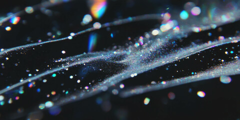 Poster - Layers of bokeh create mesmerizing light patterns against a dark background