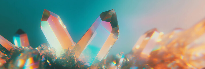 Poster - Layered crystal flares creating intricate light refractions with vibrant hues