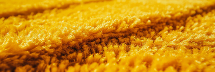 Poster - Mustard yellow dense loop pile carpet texture with uniform surface and lighting