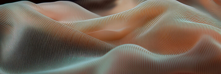Poster - Texture exploration of nylon mesh and plastic combined with polished wood accents