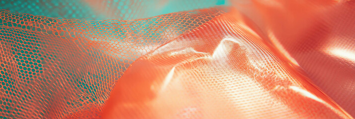 Aufkleber - Dynamic interplay of nylon mesh and corrugated steel textures under smooth sheen