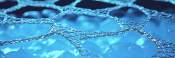 Poster - Nylon netting texture intertwined with smooth ice and corrugated plastic details