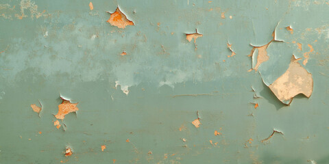 Poster - Texture of antique bright gold wall showing peeling paint and grunge details