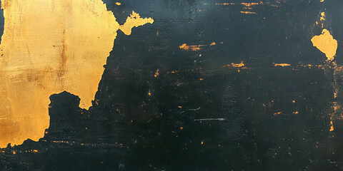 Aufkleber - Old deep gold wall texture with dark grunge overlay and markings for artistic use