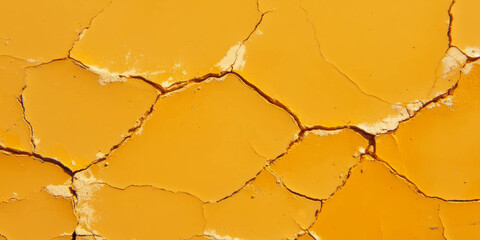 Poster - Old gold wall with cracked texture showcasing intricate details and light grunge elements