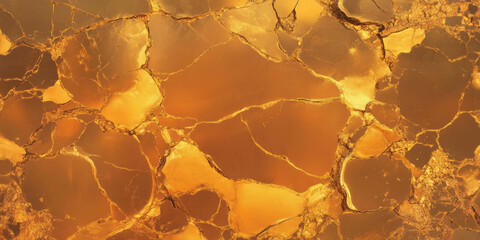Poster - Textured old gold wall with cracks and light grunge details showcasing vintage charm