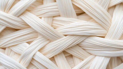 Poster - Pulp Fiber Concept, Close-Up View of Natural Pulp Fibers Intertwined in an Abstract Pattern Revealing Texture and Depth