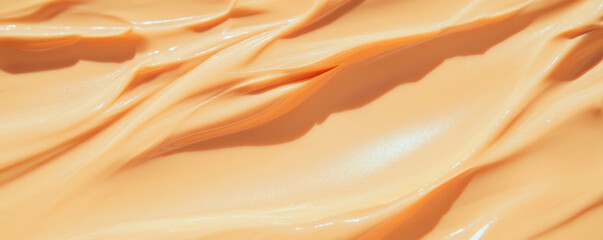 Poster - Opaque beige gel with a thick texture and smooth matte surface in a clean cosmetic setting