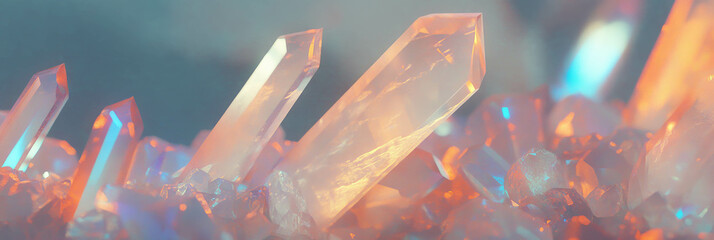 Poster - Unique interplay of light on overlapping crystal flares creates vibrant textures