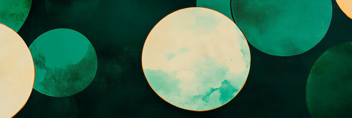 Poster - Overlapping circles in soft greens create a smooth textured pattern for modern decor