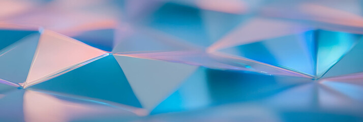 Poster - Muted blue overlapping triangles create a smooth textured surface with modern design