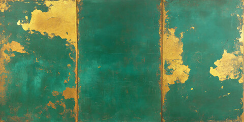 Poster - Oxidized gold wall texture with rough grunge surface and stained highlights