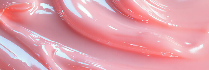 Poster - Thick creamy pink gel with a smooth matte finish displaying unique texture details