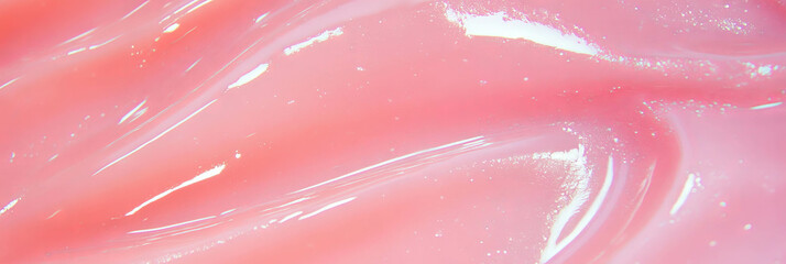 Poster - Pale creamy pink gel texture with thick consistency and smooth finish displayed on a surface
