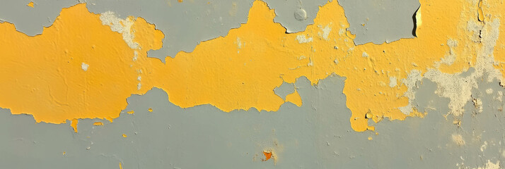 Poster - Pale golden yellow wall with faded texture and subtle grunge effect enhances vintage ambiance