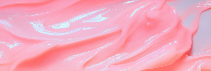 Poster - Pastel pink liquid gel texture with smooth flow and soft sheen creates an elegant visual experience