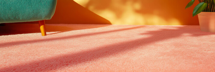Poster - Peach dense saxony carpet with subtle sheen enhancing cozy interior space